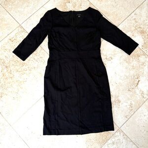 Ann Taylor Black Long Sleeve Sheath Dress